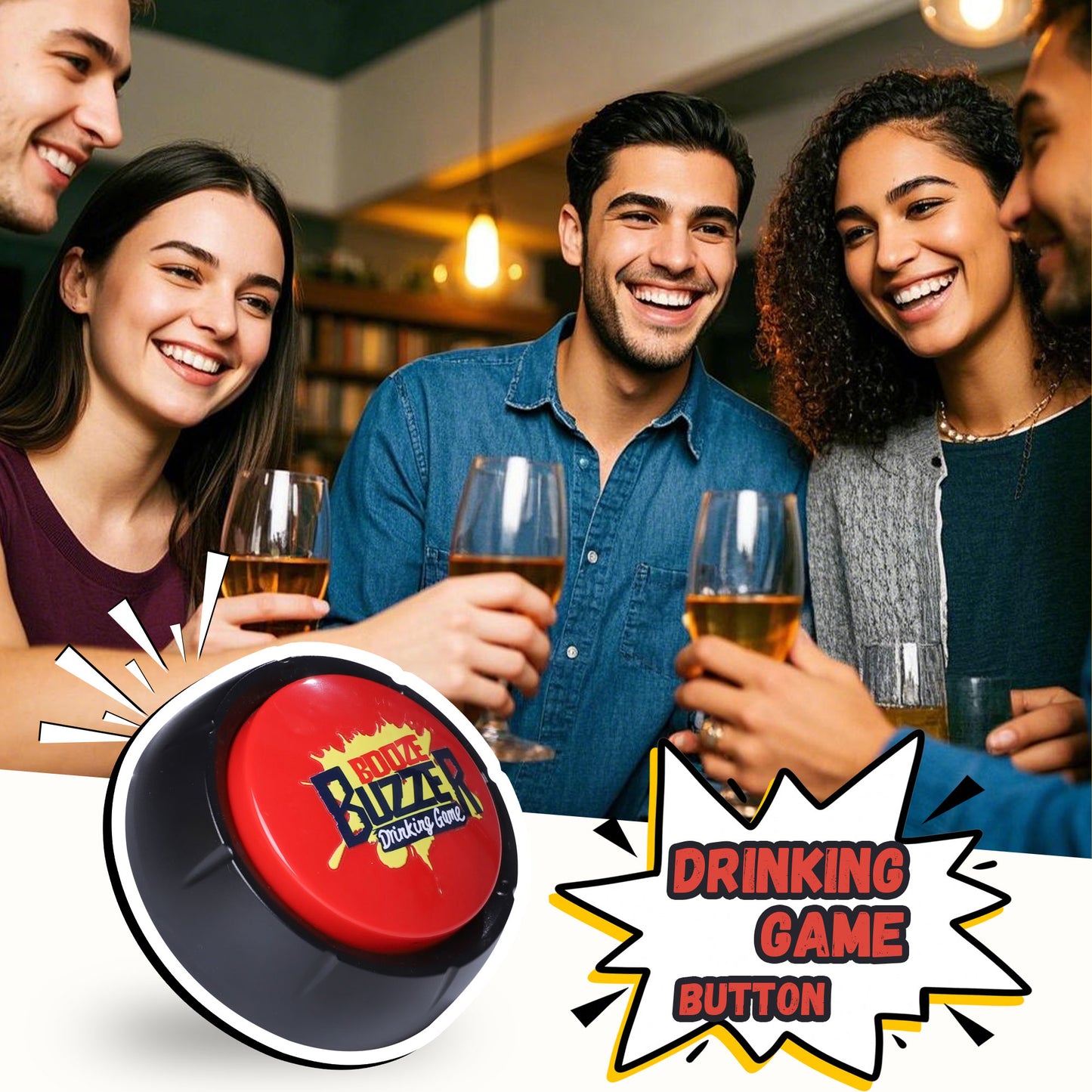 Drinking Games for Adults Funny Party Interactive Game Button for Game Night Party Friends Play or Any Occasion 21st Birthday Gift & Party Starter