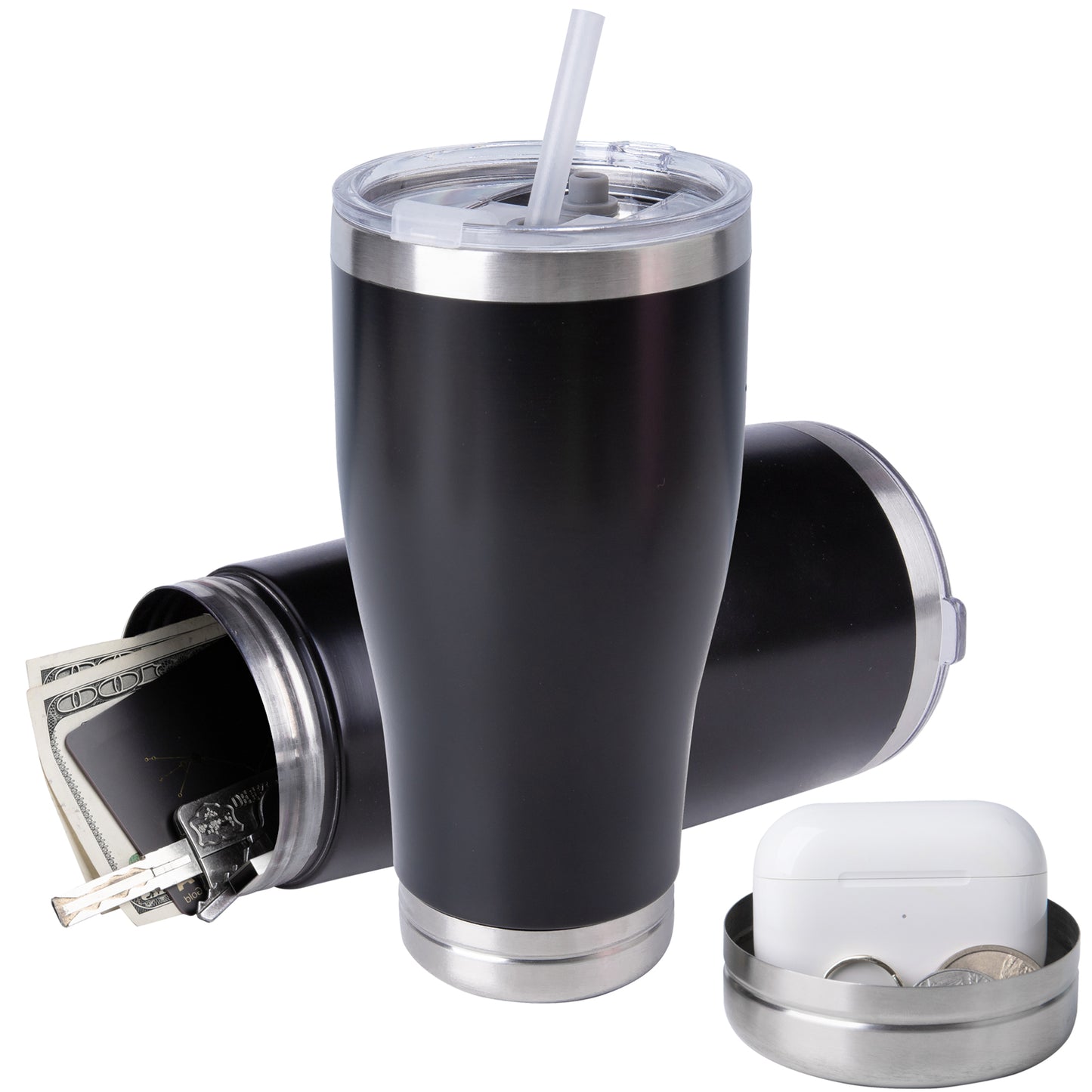 20oz Hidden Safe Water Bottle, Stainless Steel Secret Water Bottle with Hidden Compartment, Keeps Your Valuables Safe Like Money, Keys, and Jewelry