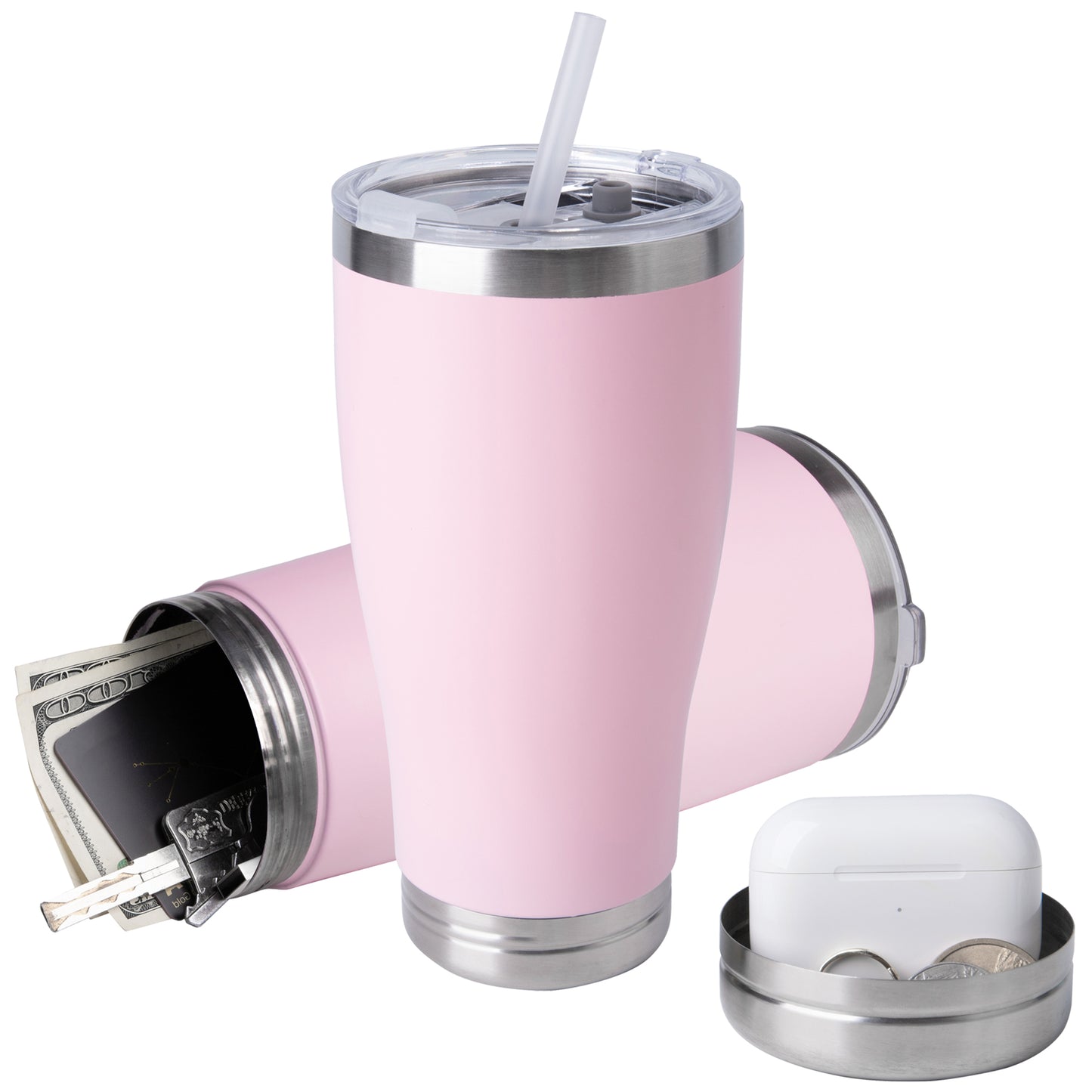 20oz Hidden Safe Water Bottle, Stainless Steel Secret Water Bottle with Hidden Compartment, Keeps Your Valuables Safe Like Money, Keys, and Jewelry