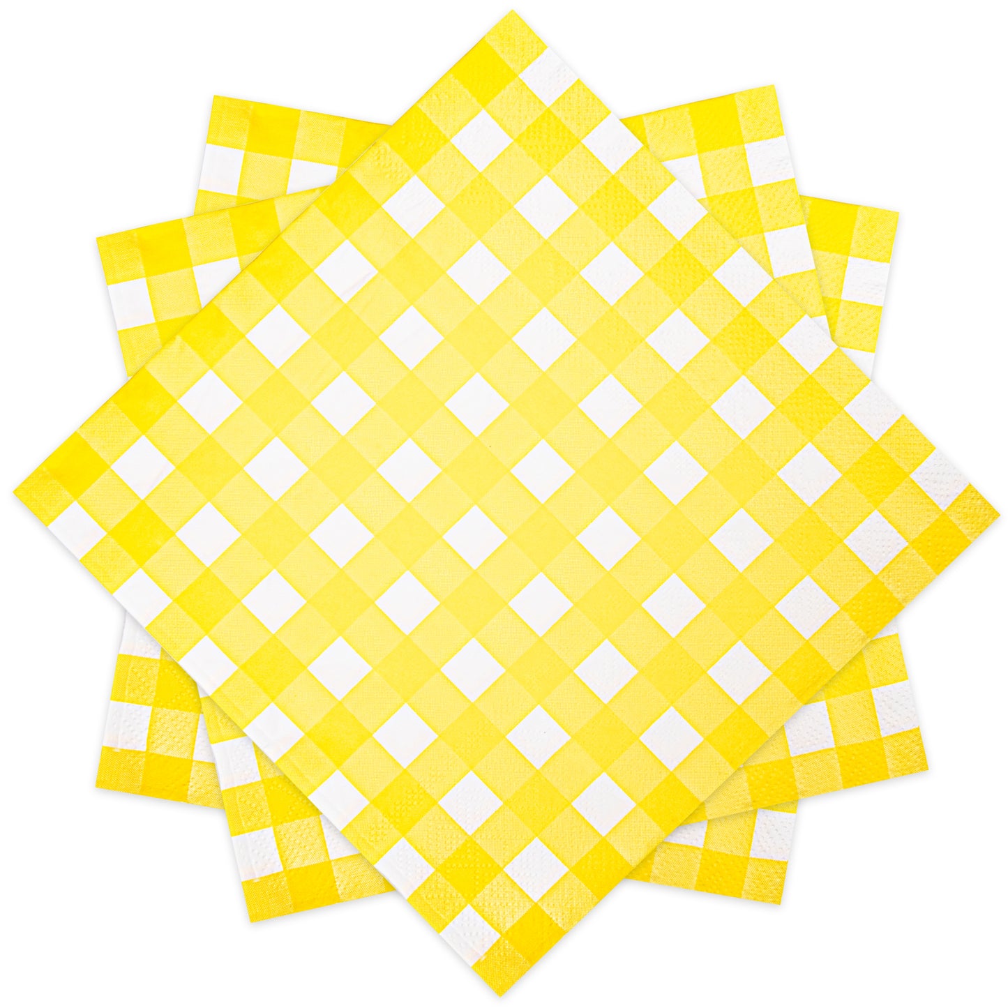 Disposable Gingham Paper Napkins 80 Pcs Plaid Napkins Scalloped Cocktail Napkins Folded 6.5 x 6.5 Inches Dessert Disposable Napkins for Dinner Wedding Birthday Party, 3-Ply