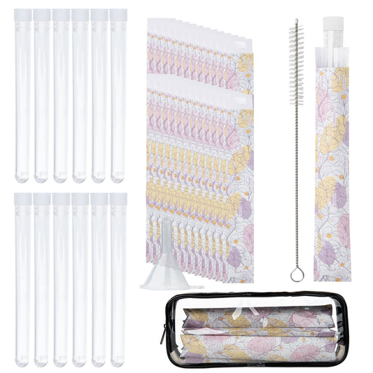 39 PCS Tampon Tube for Women, Plastic Tube for Liquid with Funnel and Spout for Cruise Concert Sports Events-Yellow