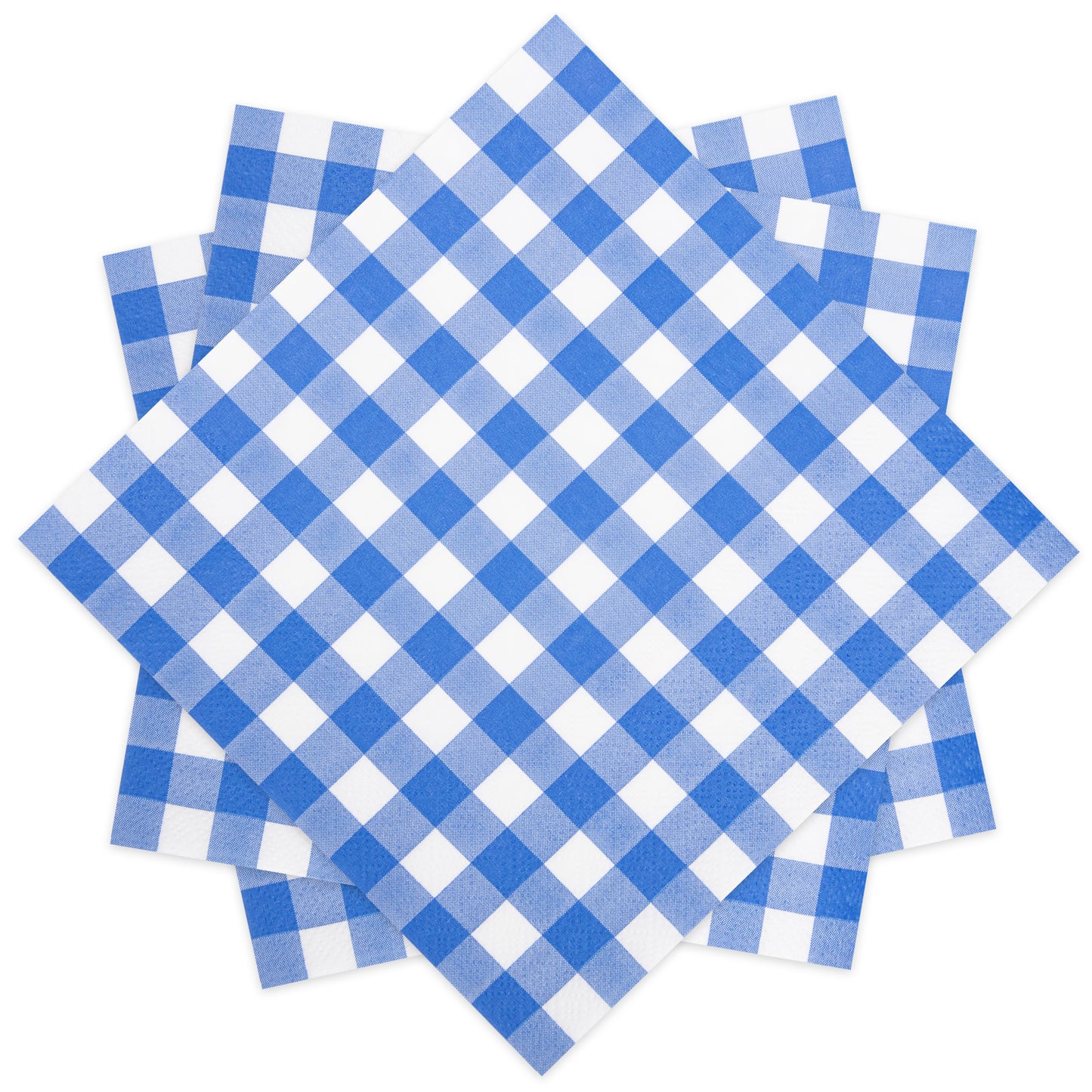 Disposable Gingham Paper Napkins 80 Pcs Plaid Napkins Scalloped Cocktail Napkins Folded 6.5 x 6.5 Inches Dessert Disposable Napkins for Dinner Wedding Birthday Party, 3-Ply