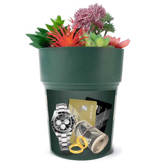 Flower Pot Diversion Safe, Secret Storage Hidden Safe Box Keep Your Valuables Safe Like Money, Keys, and Jewelry- Includes Plants