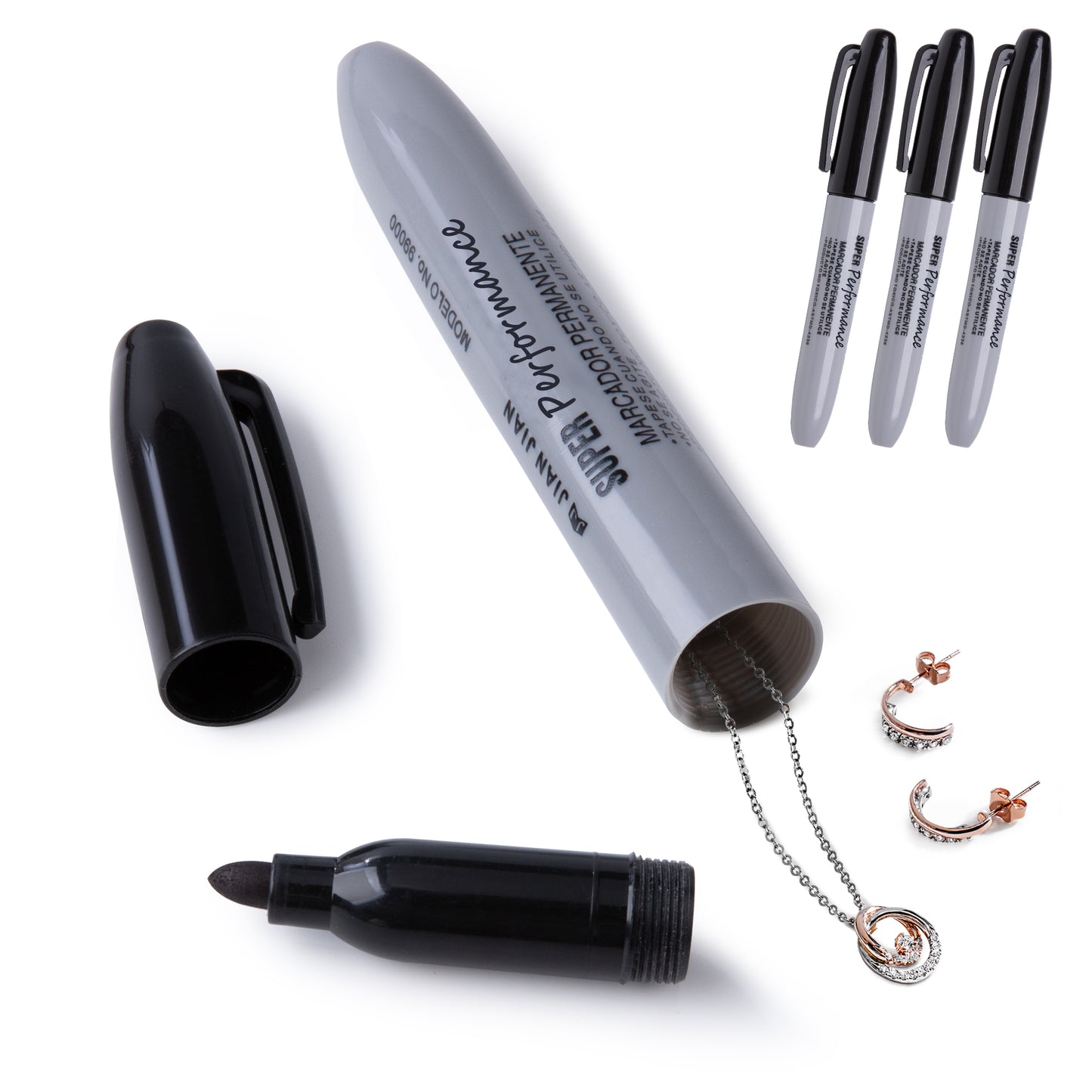Fake Pen Diversion Safe Keep Your Valuables Secretly, Hidden Safe Storage as a Marker Pen to Hide Small Items- 3pc