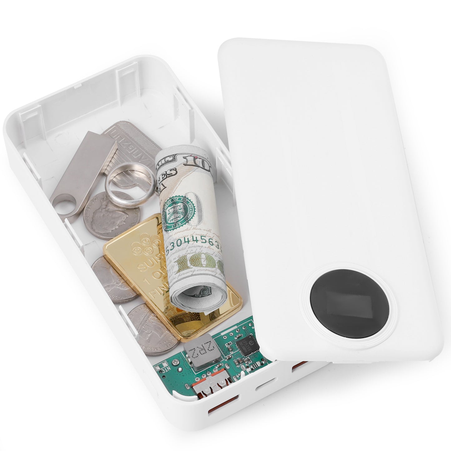 Hidden Safe Power Bank, Fake Power Charger Diversion Safe, Large Hidden Storage Box, Secret Safe Keeps Cash, Keys, Jewelry, and Valuables for Home, Travel, and Office