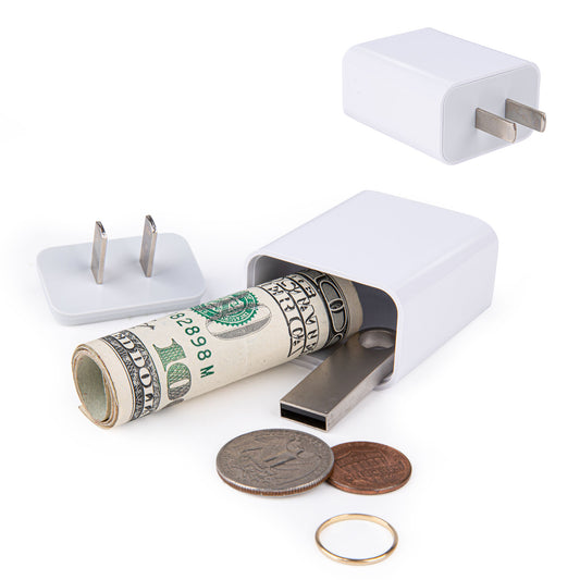 Plug Storage Realistic Looking Charger with Storage Hiding Places for Valuables Charger Diversion Safe