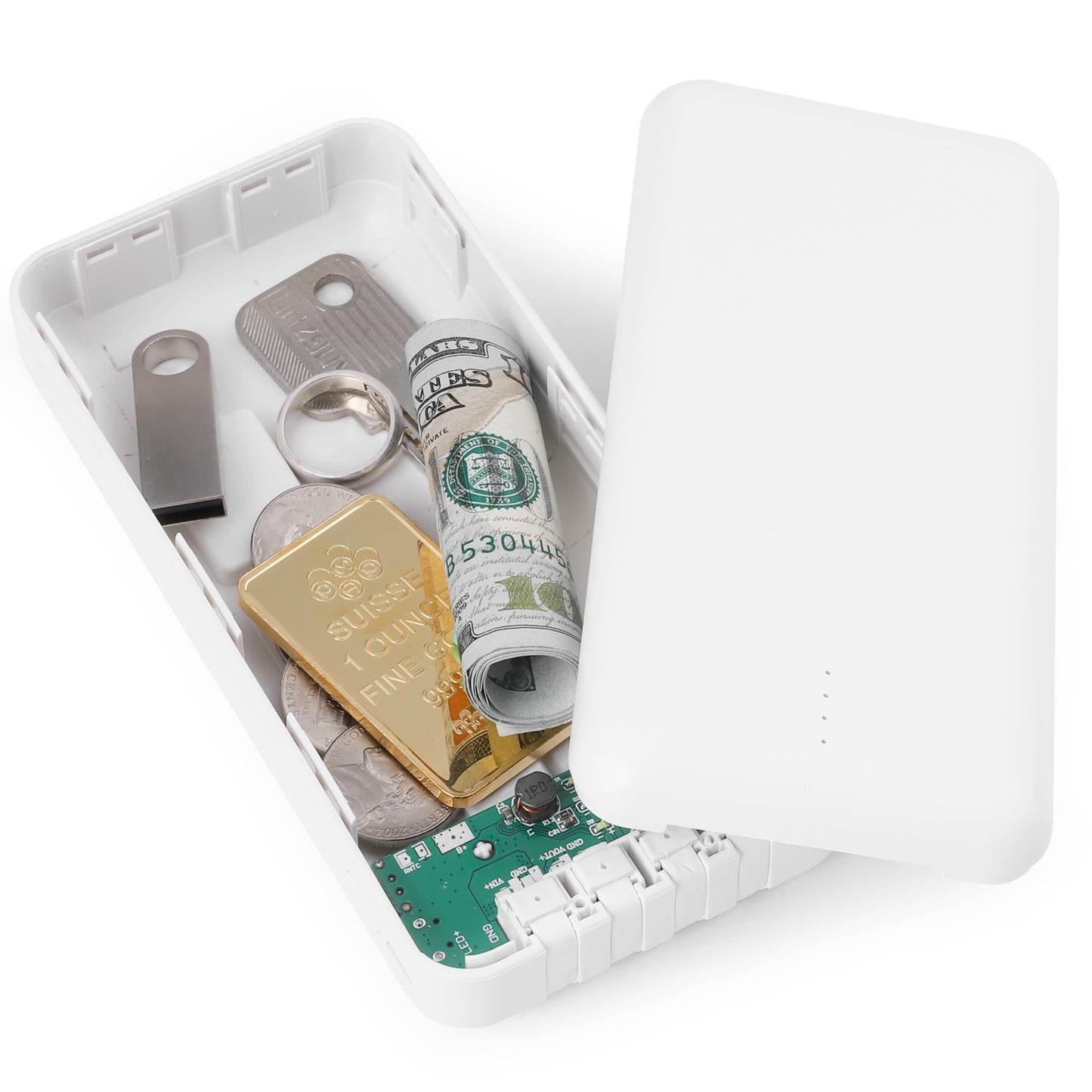 Hidden Safe Power Bank, Fake Power Charger Diversion Safe, Large Hidden Storage Box, Secret Safe Keeps Cash, Keys, Jewelry, and Valuables for Home, Travel, and Office