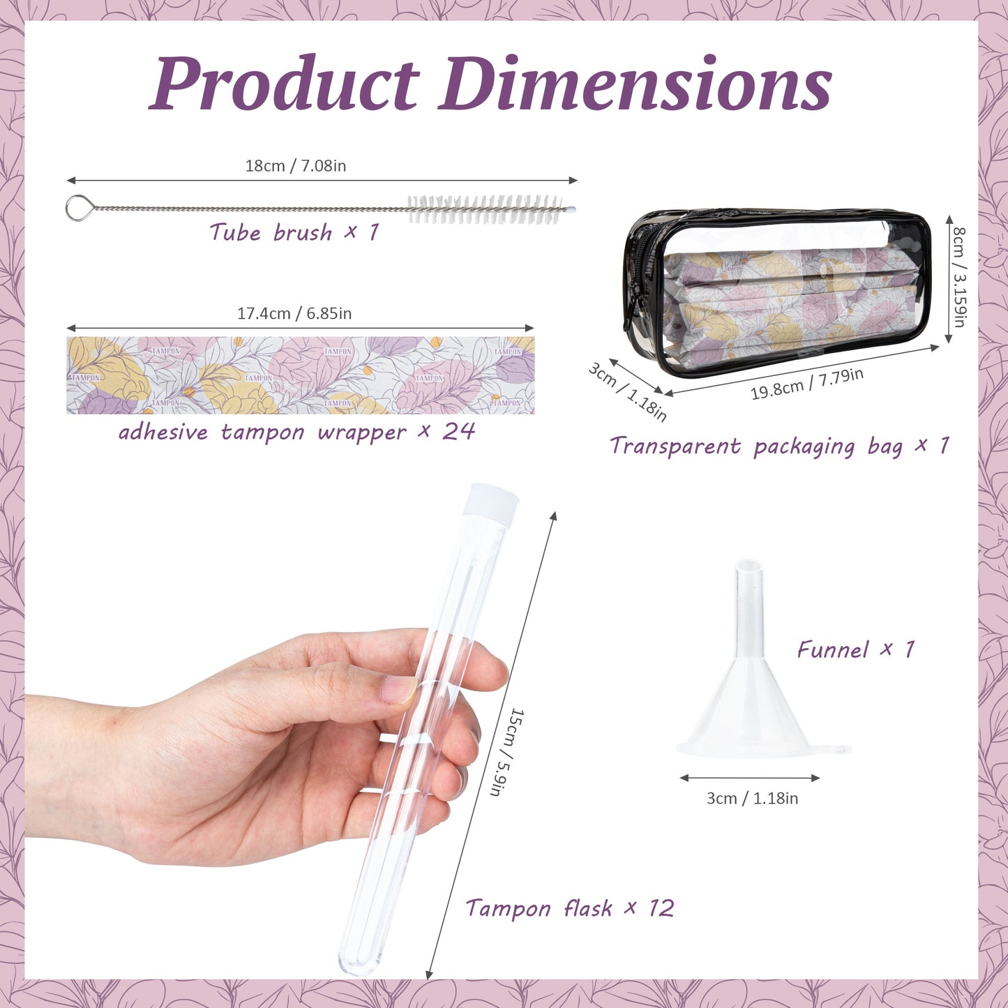 39 PCS Tampon Tube for Women, Plastic Tube for Liquid with Funnel and Spout for Cruise Concert Sports Events-Yellow