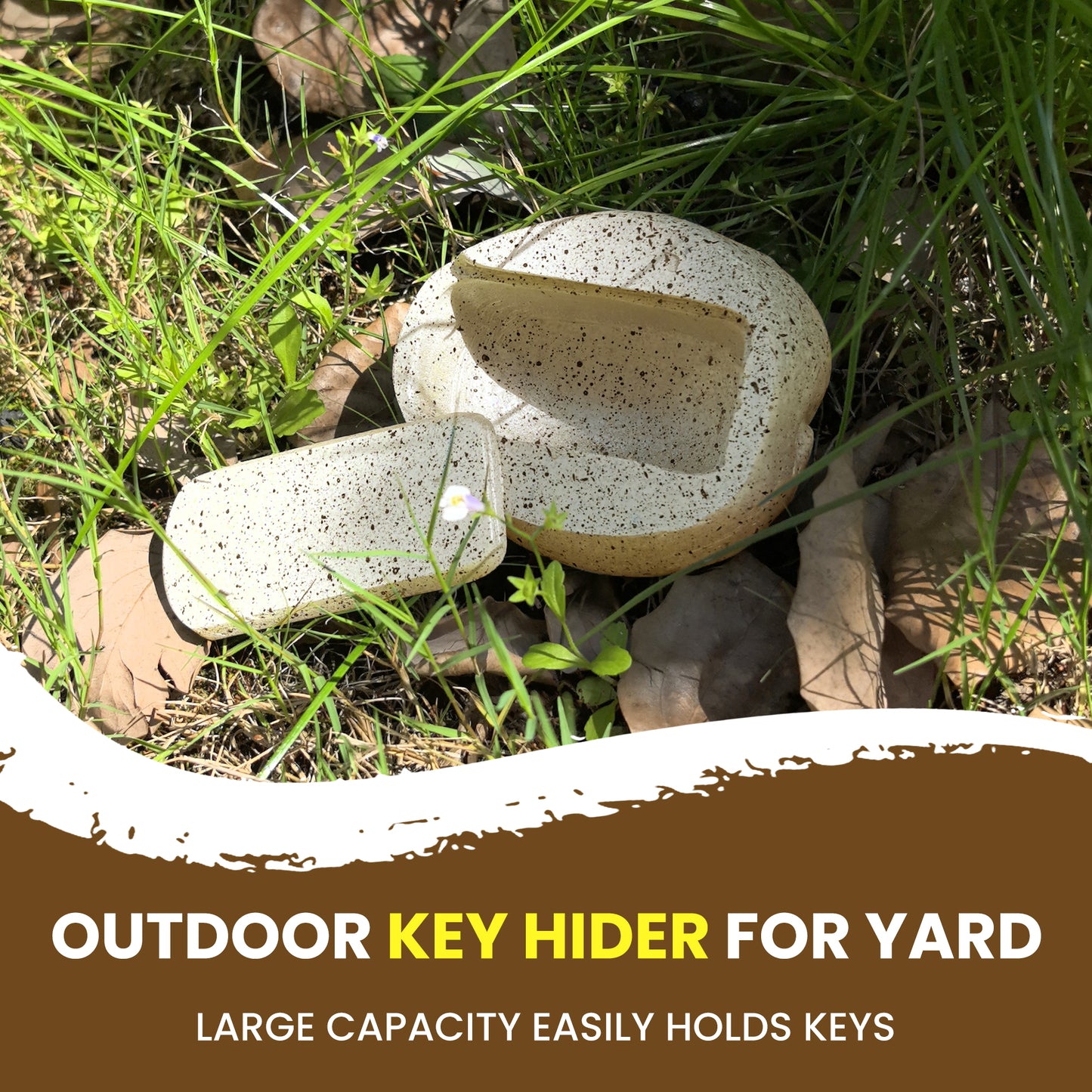 Fake Rock Key Hider Safe for Outdoor Garden or Yard, Large Size Fake Stone Hidden Safe - Looks Stone- Hide A Key Outside in Rock