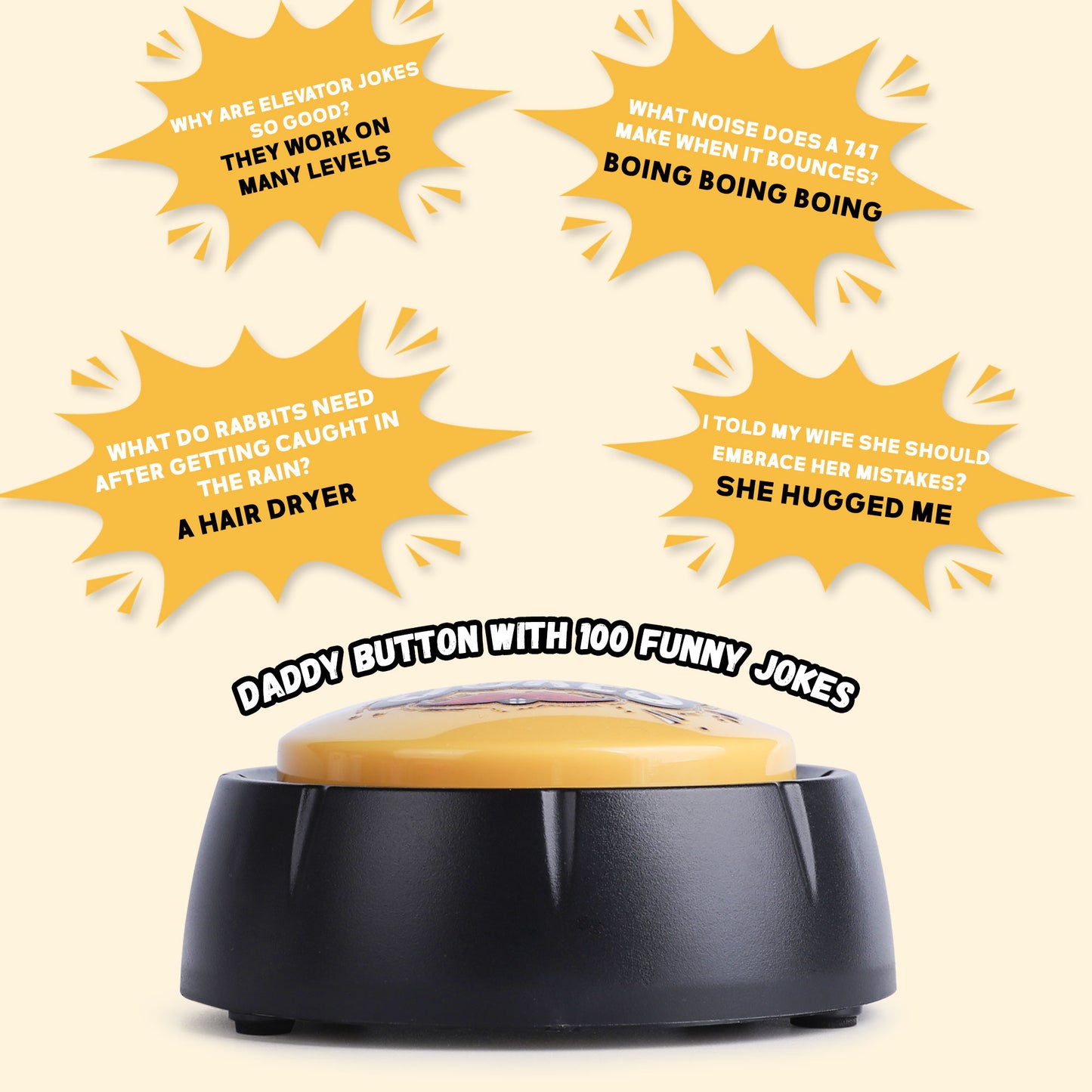 Gifts for Dad and Fathers-Talking Button with Funny Jokes Gifts from Daughter and Son White Elephant Gifts Gag Novelty Buttons Men Birthday Gift