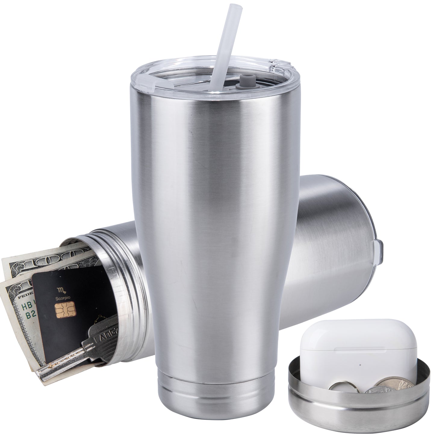 20oz Hidden Safe Water Bottle, Stainless Steel Secret Water Bottle with Hidden Compartment, Keeps Your Valuables Safe Like Money, Keys, and Jewelry