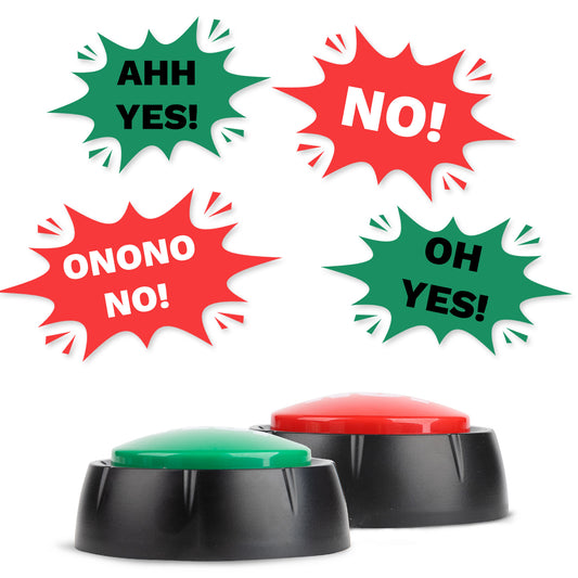 Yes Button and No Button with Sound 2 Pack Buzzers for Trivia Games and Family Game Answer Buzzers for Classroom Parties, Games, Office Stress Relief