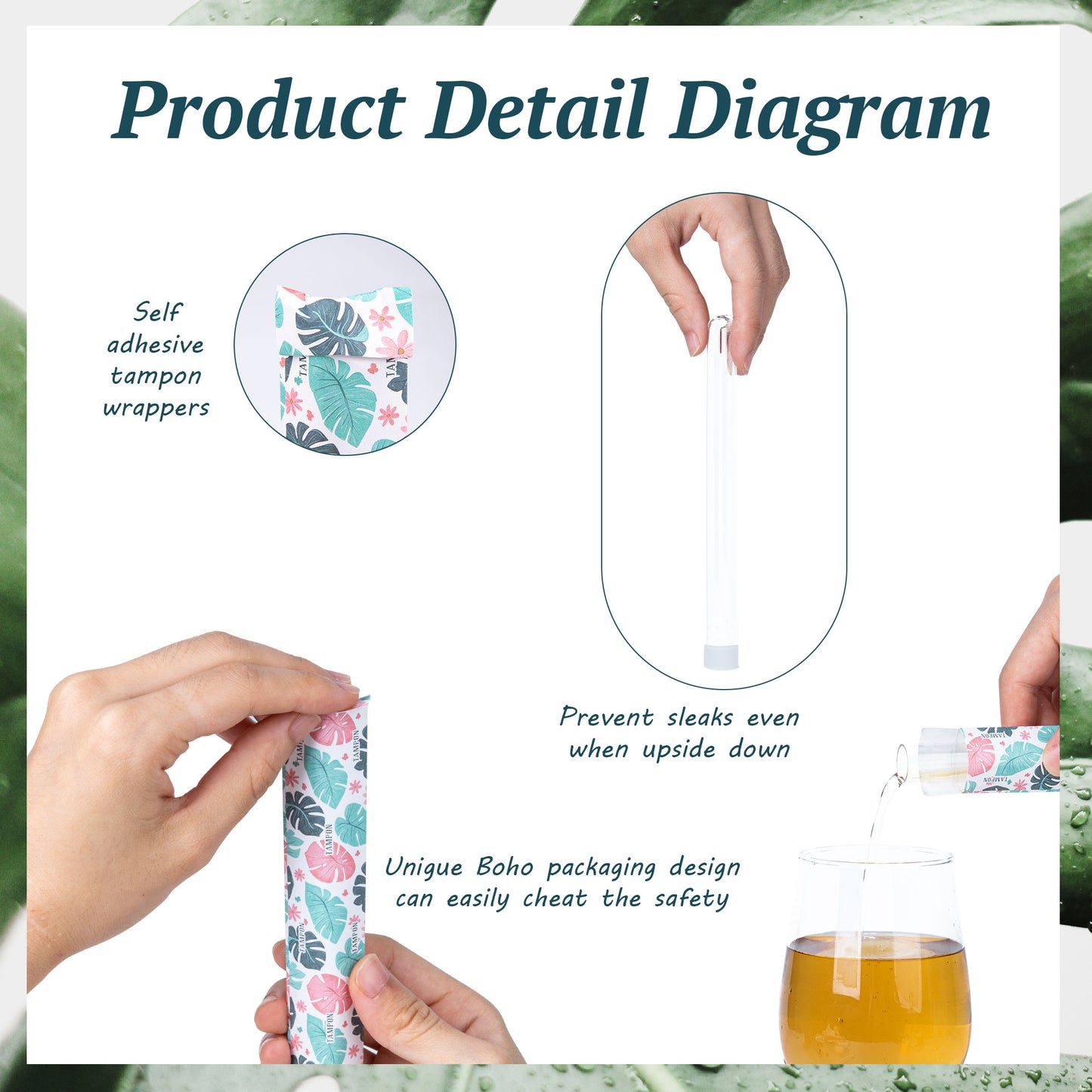 39 PCS Tampon Tube for Women, Plastic Tube for Liquid with Funnel and Spout for Cruise Concert Sports Events - Green