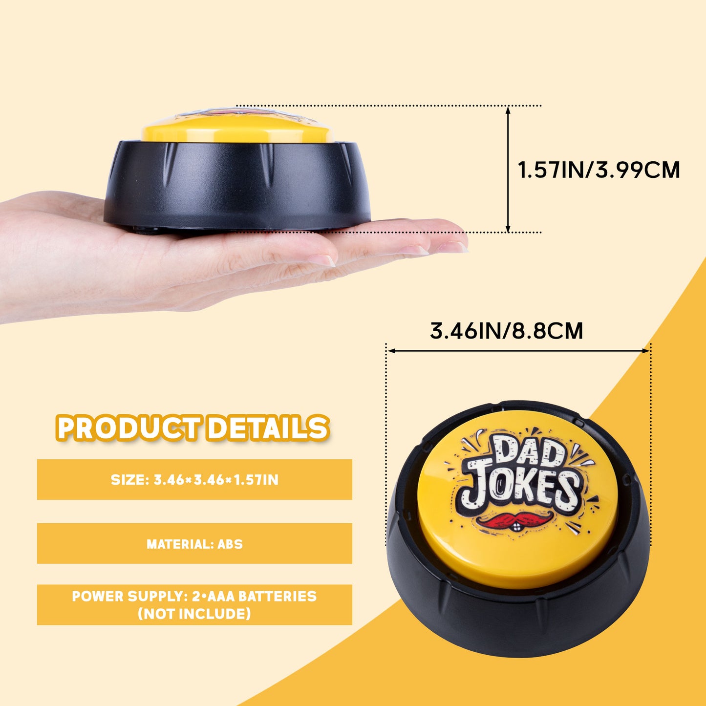 Gifts for Dad and Fathers-Talking Button with Funny Jokes Gifts from Daughter and Son White Elephant Gifts Gag Novelty Buttons Men Birthday Gift