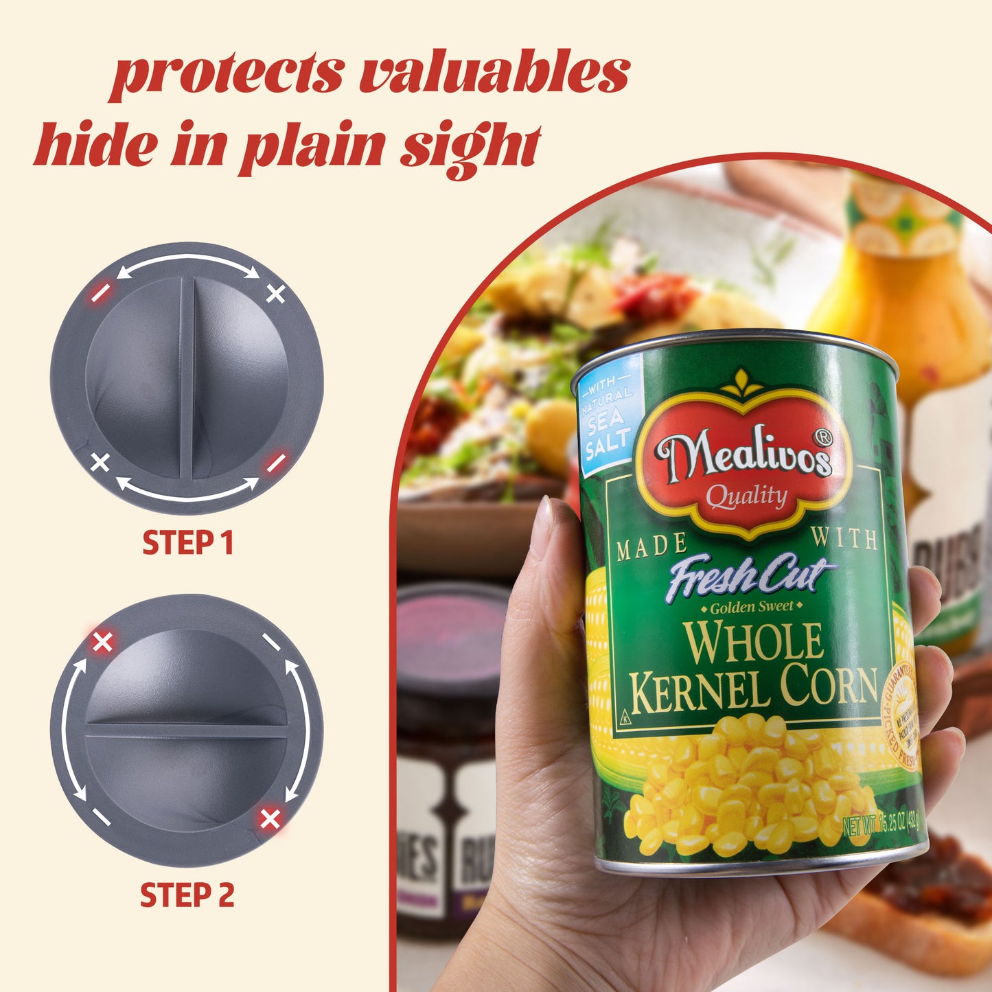 Hidden Safe Fake Can with Hidden Compartment, Hidden Storage Keep Your Valuables Safe Like Money, Keys, and Jewelry