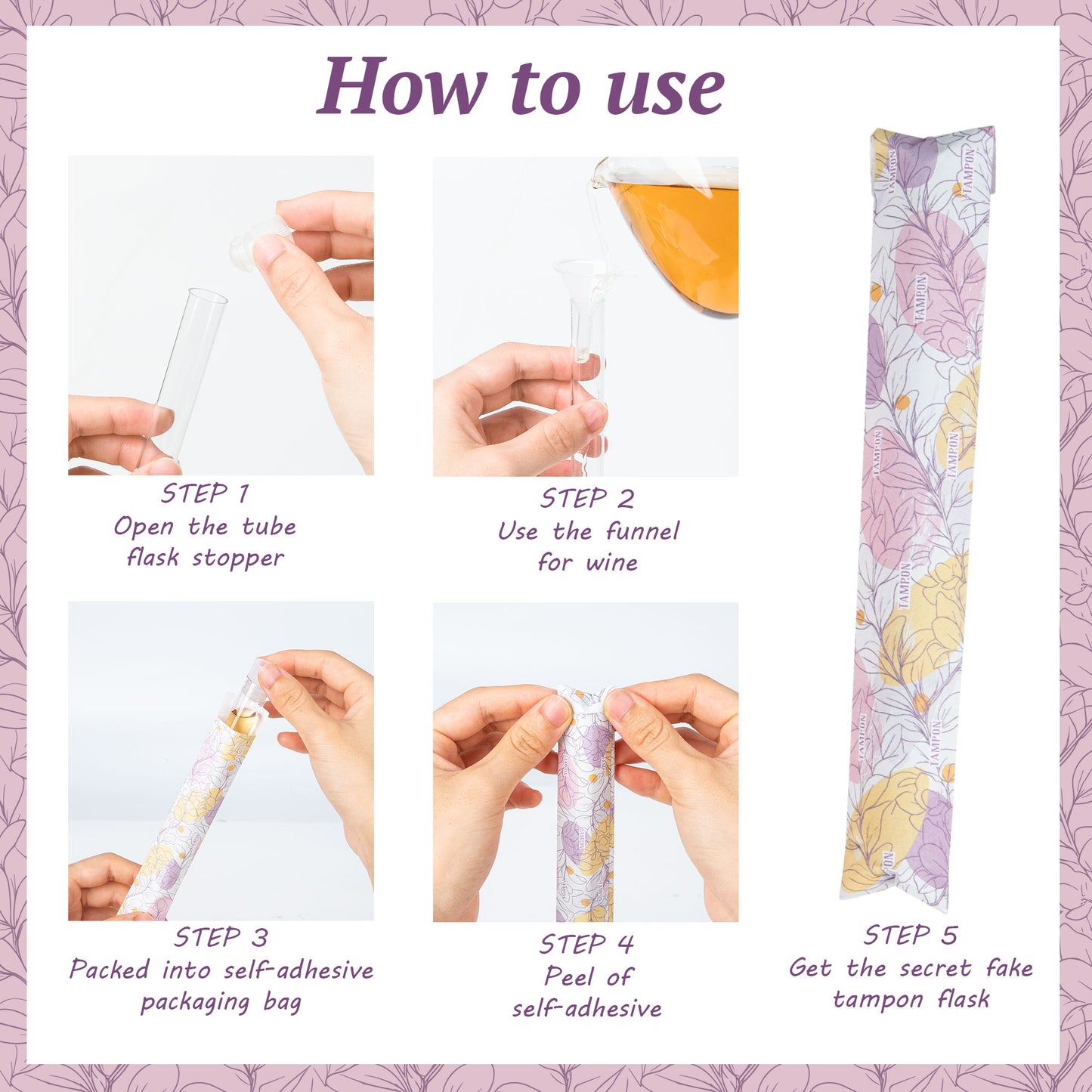 39 PCS Tampon Tube for Women, Plastic Tube for Liquid with Funnel and Spout for Cruise Concert Sports Events-Yellow