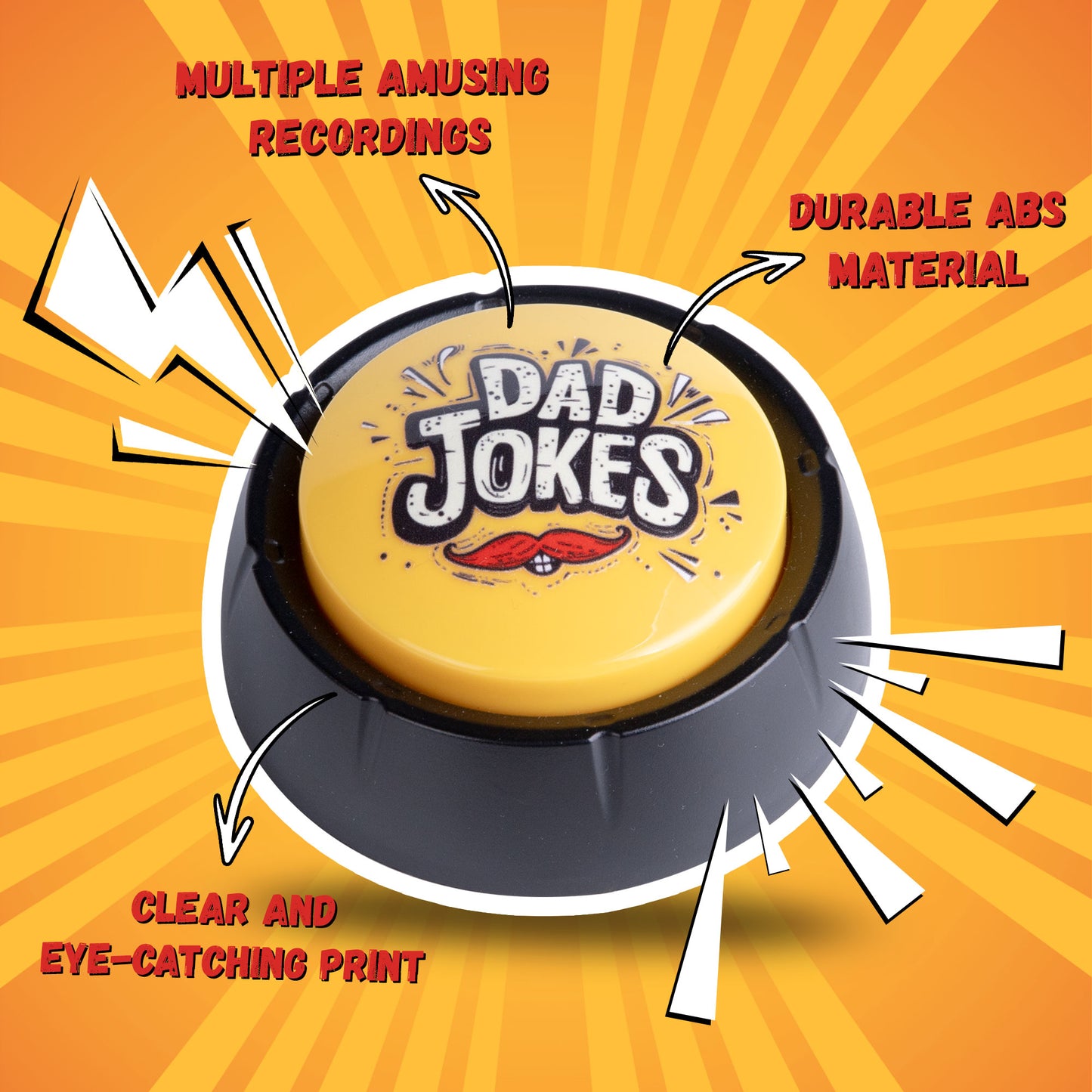 Gifts for Dad and Fathers-Talking Button with Funny Jokes Gifts from Daughter and Son White Elephant Gifts Gag Novelty Buttons Men Birthday Gift