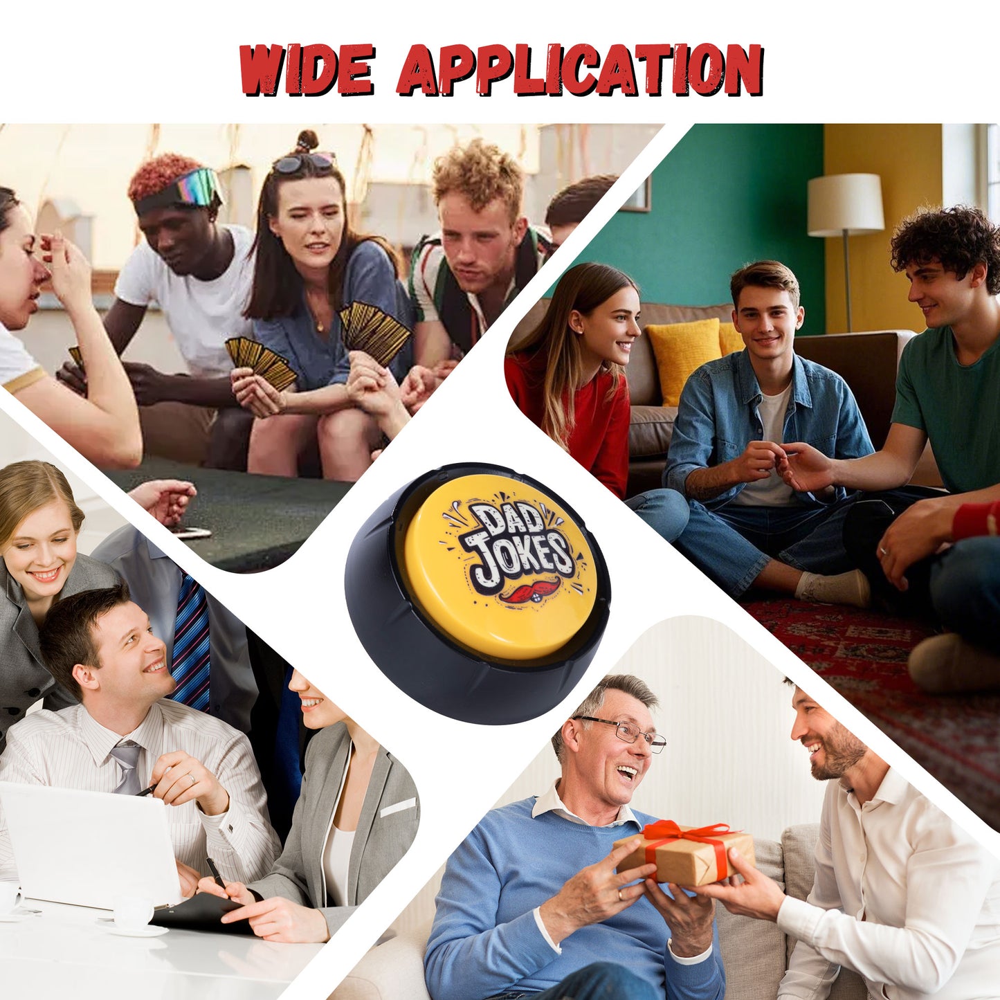 Gifts for Dad and Fathers-Talking Button with Funny Jokes Gifts from Daughter and Son White Elephant Gifts Gag Novelty Buttons Men Birthday Gift