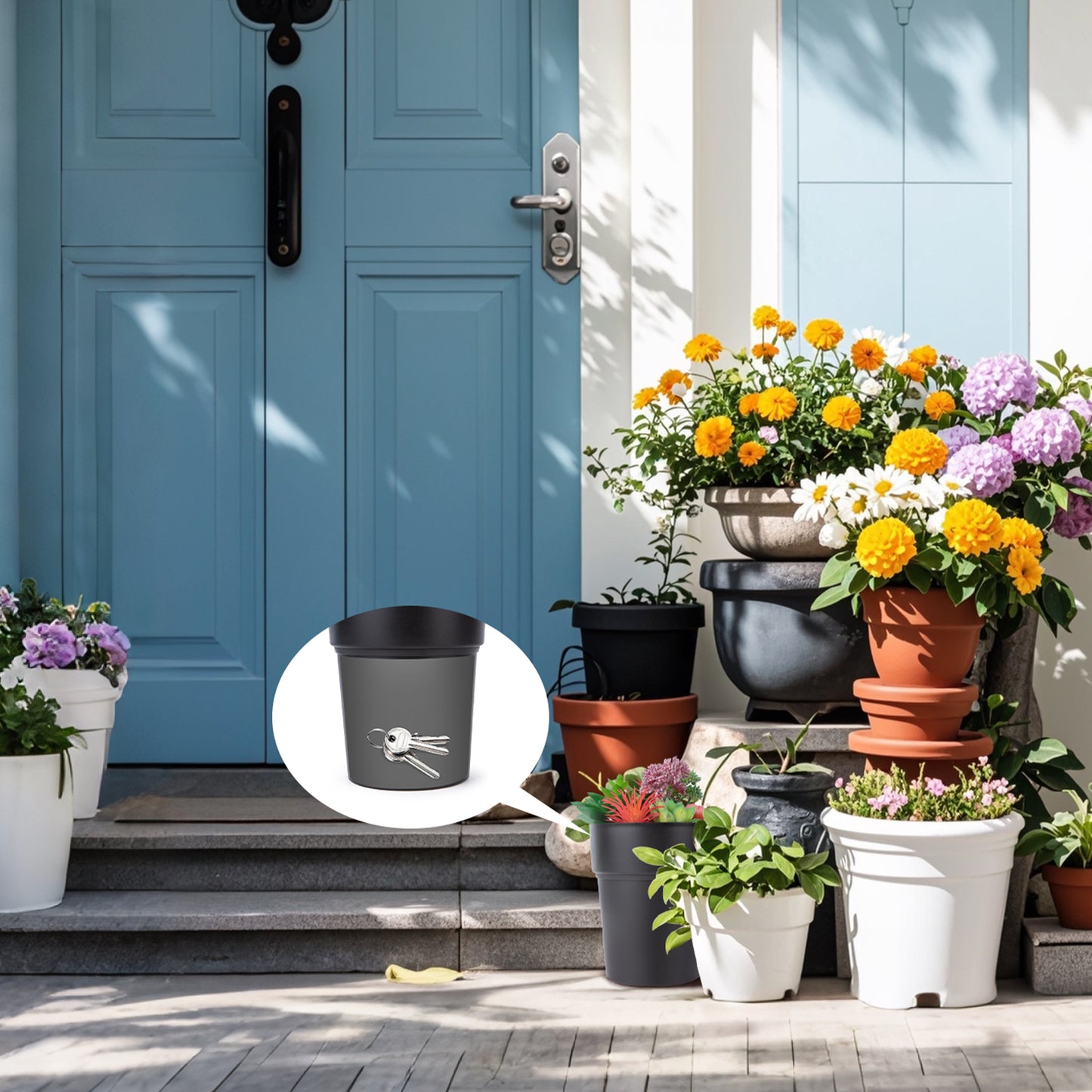 Flower Pot Diversion Safe, Secret Storage Hidden Safe Box Keep Your Valuables Safe Like Money, Keys, and Jewelry- Includes Plants