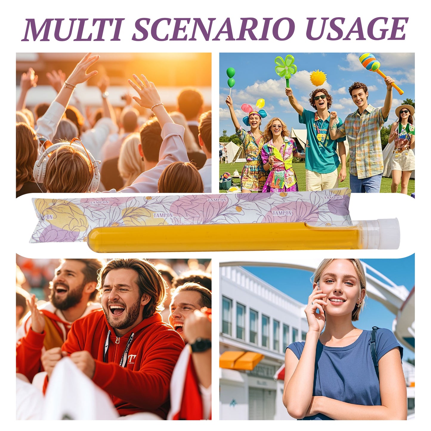 39 PCS Tampon Tube for Women, Plastic Tube for Liquid with Funnel and Spout for Cruise Concert Sports Events-Yellow