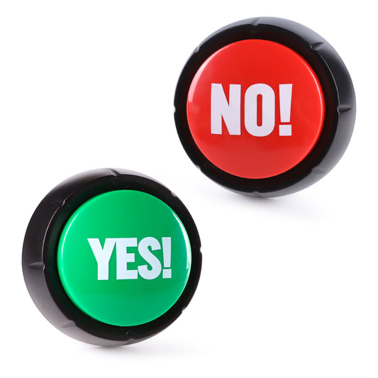 Yes Button and No Button with Sound 2 Pack Buzzers for Trivia Games and Family Game Answer Buzzers for Classroom Parties, Games, Office Stress Relief